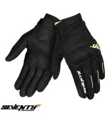 Manusi barbati pentru scuter - motocicleta Urban vara Seventy model SD-C40 Asphalt culoare: negru/galben fluor &ndash; degete tactile XL (10 cm)