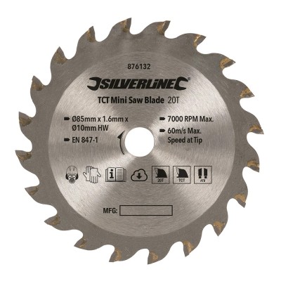 Disc Silverline Mini Saw Blade 20 dinti-85 mm foto