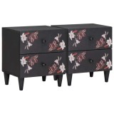 vidaXL Noptieră 2 pcs Maro 40 x 33,5 x 46 cm Lemn de mango solid 4018699