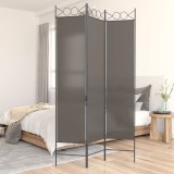 VidaXL Paravan de cameră cu 3 panouri, antracit, 120x200 cm, textil