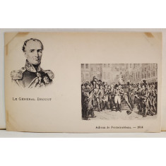LE GENERAL DROUOT - ADIEUX DE FONTAINEBLEAU - 1814 - ABDICAREA LUI NAPOLEON I , CARTE POSTALA ILUSTRATA , CLASICA