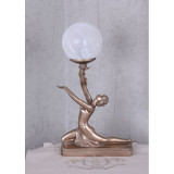 Lampa Art Deco cu o femeie cu un bec in mana IS271, Veioze