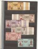 ROMANIA 1958 LP 462 a LP 462 d COSTUME NATIONALE TRIPTICURI CU VINIETA DANTELAT + NEDANTELAT NESTAMPILATE