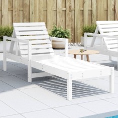 vidaXL Șezlong, alb, 199,5x62x55 cm, lemn masiv de pin 832539