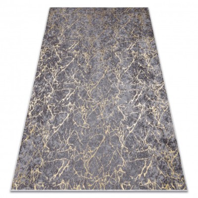 MIRO 11111.2103 covor lavabil Marmură, glamour anti-alunecare - gri inchis / aur, 140x190 cm foto