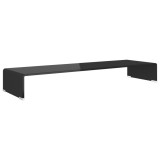 VidaXL Stand TV/Suport monitor din sticlă, 100x30x13 cm, negru