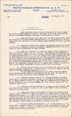 HST A1337 Contract Societatea Rom&amp;acirc;no-Sud-Americană 1936 foto