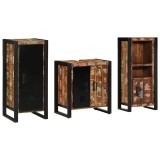 Set de mobilier pentru baie cu raft 3 pcs Lemn recuperat solid