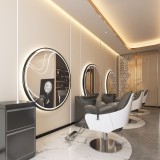 Consola de coafură consola de frizerie consola de cosmetică oglindă LED cu ramă de aluminiu 110x110 PRO
