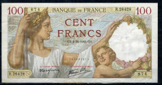 Franta 1941(4-12) - 100 francs, VF+ foto