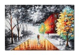 Cumpara ieftin Tablou indragostiti gigant pictat manual dormitor, living, Impreuna pentru totdeauna, 150x100cm ulei pe panza in relief efect 3D