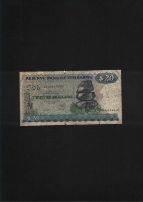 Zimbabwe 20 dollars 1994 seria4466964 uzata foto