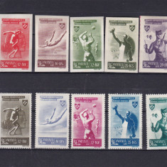 ROMANIA 1945 LP 175 OSP DANTELAT+NEDANTELAT SERIE MNH