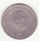 Tunisia 1 dinar 1990 - harta Tunisiei.