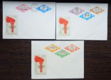 3 FDC ROMANIA - JOCURILE OLIMPICE DE LA TOKIO 1964 - SERIE COMPLETA, LP 589, Romania de la 1950, Sport