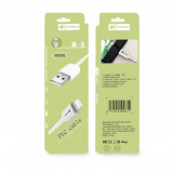 Cablu de date RO&amp;MAN RX08L, USB la Lighting 8-pin, 2.1A, 1m, alb, Blister