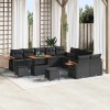 VidaXL Set de canapele pentru grădină cu pernă 13 pcs Negru 3363234