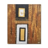 Tablou abstract pictat manual, Compozitie abstracta 11, 60x50cm ulei pe panza in relief efect 3D, gata de agatat pe perete