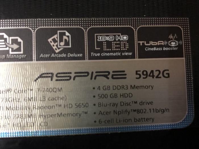 Palmrest Acer Aspire 5940, 5942, 5942G (A183)