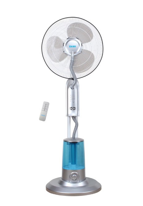 Ventilator cu telecomanda si pulverizare apa Zass ZMF 02 Silver, 75 W, 3 trepte - RESIGILAT