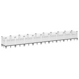 Cumpara ieftin Jardiniera de gradina cu tarusi, alb, 363,5x43,5x43,5 cm, PP