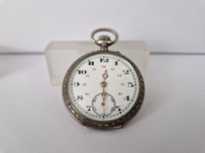 Ceas de Buzunar din Argint Open Face Mecanic - Nefunctional. foto