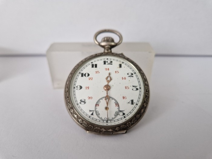 Ceas de Buzunar din Argint Open Face Mecanic - Nefunctional.