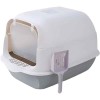 Litiera Acoperita Mercaton pentru Pisicute, Detasabila, Filtru de Neutralizare a Mirosurilor și Lopata, 50 x 35 x 34 cm, Alb cu Gri