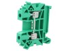 Conector Verde pentru Șine 0,5-6mm2, 1 Pistă, 2 Borne, TS35