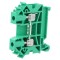 Conector Verde pentru Șine 0,5-6mm2, 1 Pistă, 2 Borne, TS35