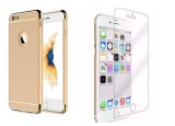 Pachet husa Apple iPhone 7 Plus, MyStyle Elegance Gold, folie de sticla gratis