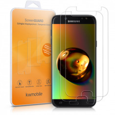 Set 2 folii de protectie pentru Samsung Galaxy J7 (2017), Kwmobile, Fata, Transparent, 42291.1