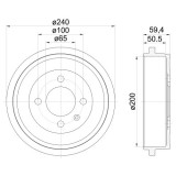 Tambur frana Textar 94022800, parte montare : Punte spate