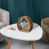 Decoratiune de Masă Elegantă din Lemn cu Figurina Familie, CMCLASS