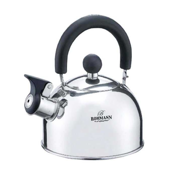 Ceainic cu fluier Bohmann, 2 l, inox, Argintiu