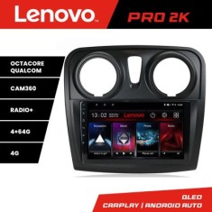 Navigatie Dacia Sandero Logan Lodgy 2012-2020 Lenovo Kit-sandero 8 core QLED 2K 4+64 360 Android Waze USB Navigatie Internet Youtube Radio CarStore Te