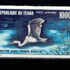 Tchad 1971 - Egreta, pasari, ndt, P.A. neuzata MNH