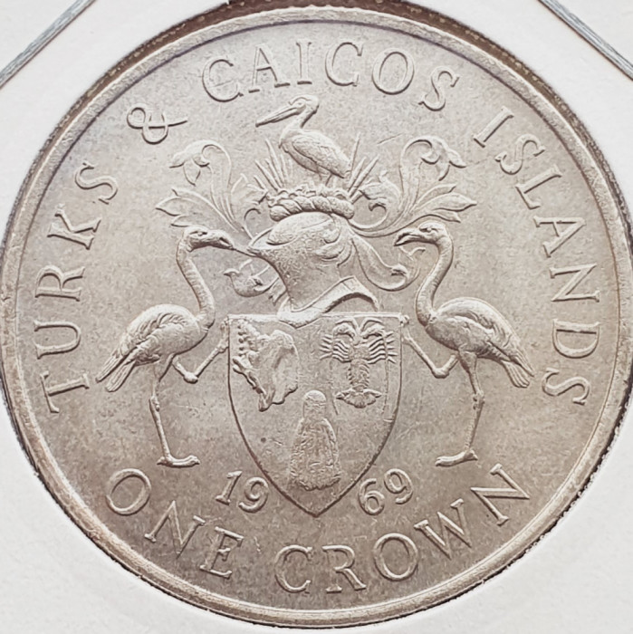 3099 Turks &amp; Caicos 1 Crown 1969 Elizabeth II (2nd portrait) km 1