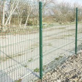 Stalp pentru gard panou/plasa bordurat 2430x50x50mm, RAL6005 cu cleme fixare plasa