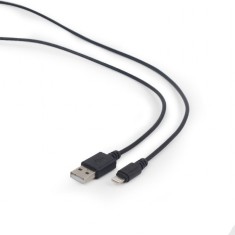 CABLU alimentare si date GEMBIRD, pt. smartphone, USB 2.0 (T) la Lightning (T), 1m, negru, &quot;CC-USB2-AMLM-1M&quot; (timbru verde 0.08 lei)