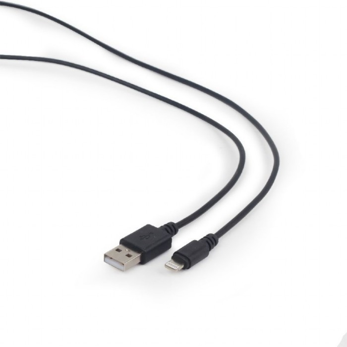 CABLU alimentare si date GEMBIRD, pt. smartphone, USB 2.0 (T) la Lightning (T), 1m, negru, &quot;CC-USB2-AMLM-1M&quot; (timbru verde 0.08 lei)