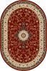 Covor Oval Model Lotos 523-210, Marime 50 x 80 cm, Crem, Rosu, Inaltime Fir 8 mm, Antialergic, Polipropilena, Living, Dormitor, Sufragerie, Birou