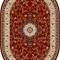 Covor Oval Model Lotos 523-210, Marime 50 x 80 cm, Crem, Rosu, Inaltime Fir 8 mm, Antialergic, Polipropilena, Living, Dormitor, Sufragerie, Birou