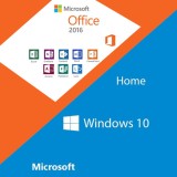 DVD nou Windows 10 Home + Office 2016, licenta originala Retail, activare online, Microsoft