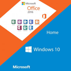 DVD nou Windows 10 Home + Office 2016, licenta originala Retail, activare online