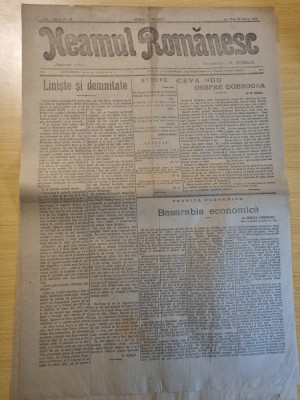 neamul romanesc 20 februarie 1918-art.basarabia,dobrogea,primul razboi,n.iorga foto