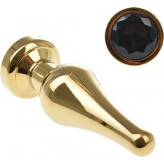 Dop Anal Emery Medium Metalic Auriu Cristal Negru Passion Labs
