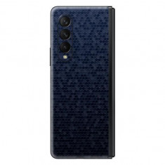 Set Folii Skin Acoperire 360 Compatibile cu Samsung Galaxy Z Fold 3 - Wrap Skin 3D Texture HoneyComb Blue