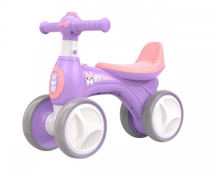 Bicicleta fara pedale, copii 1-3 ani, 4 roti spuma EVA, scaun ergonomic, ghidon reglabil, mov