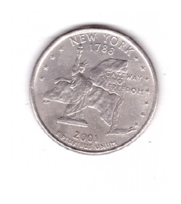 Moneda SUA 25 centi/quarter dollar 2001 P, New York 1788, stare buna, curata foto